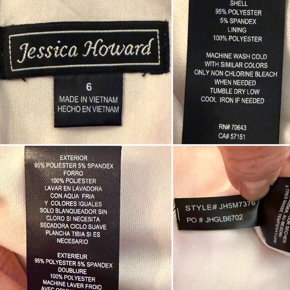 Jessica Howard Floral Print Dress Size 6 Sleeveless Fit Flare Coquette Feminine - Picture 5 of 11